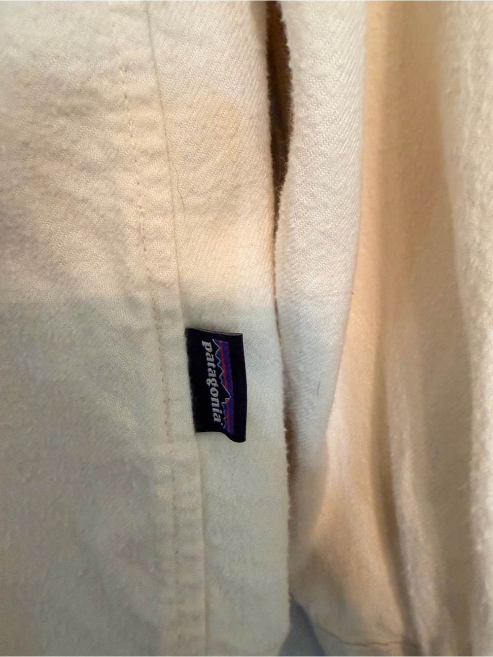 Patagonia Women’s Midweight Fjord Flannel Shirt Cream L Organic Cotton - Picture 5 of 5